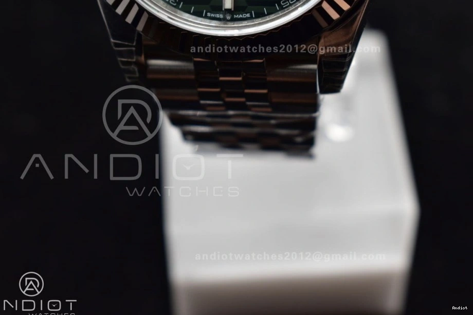 Best 1:1 Dial Bracelet Fluted on DateJust Steel VS3235 Jubilee 41 Edition 904L VSF 126334 Green Textured Bezel 0412
